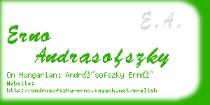 erno andrasofszky business card